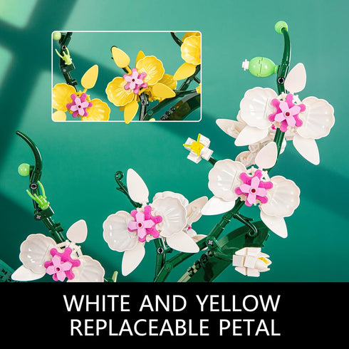 JOJO&Peach Orchid Bonsai Building Set, 811 Pieces Botanical Collection for Home or Office Gifts