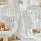 3 Pieces Tufted Crib Bedding Set with Ruffle Fringe, White Ruffled Comforter