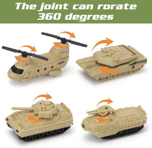 8 4-7 XDUOYJOY Military Airplane Toy, Army Toys Fighter Jet with Vehicles, Army Men Trucks Airplanes Helicopter Car