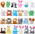 ThinkMax 24 pcs Easter Eggs Filled with Mini Plush Animals Toy for Basket Stuffers/Fillers, Hunt, Party Favor