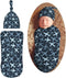 KiuLoam Camouflage Blue Jets Airplanes Newborn Swaddle Set with Matching Hat, Newborn