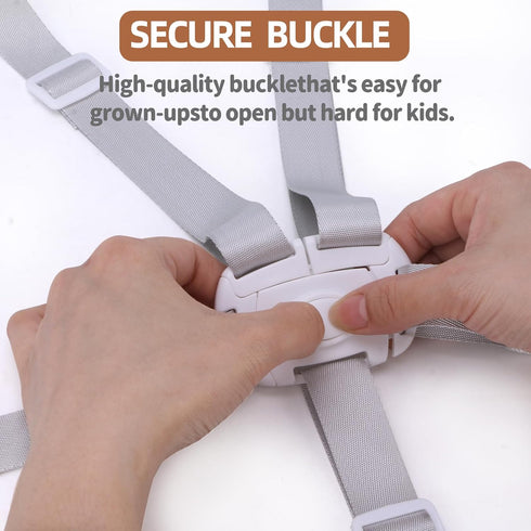 LANGRUI 5-Point Replacement High Chair Harness, Harness Safety Belt High Chair, Adjustable Length,High Chair