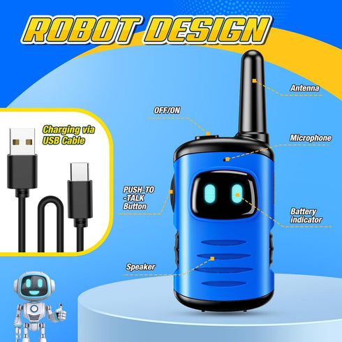 comedyfun 2 Pack 3 4 5 6 7 8 3-8 Rechargeable Walkies Talkies for Kids Toys: Walkie Talkies for Kids Easter Birthday