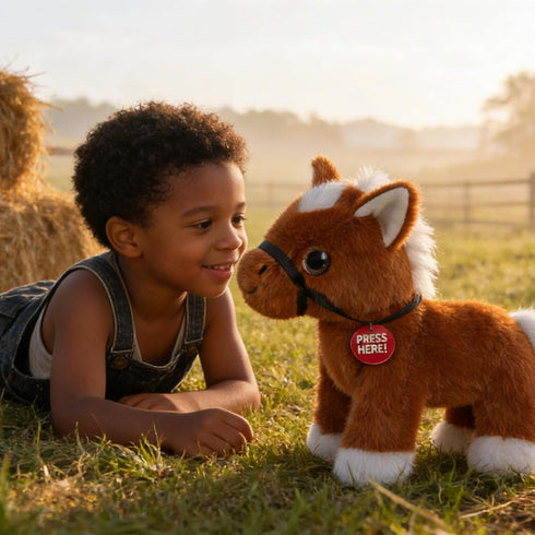 Singing Dancing Horse Stuffed Animal, Music Rocking Ponny Plush Toys Farm Horse Stuffed Animal Interactive Toys