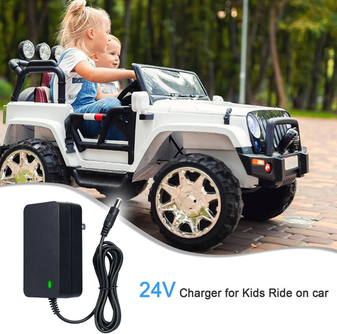 24V Battery Charger for Ride on Toys - Best Choice Products SUV Powered Accessories, 24 Volt Kids Battery Charger with