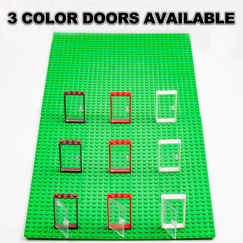 3+ 4 Doors Building Block Parts Toy, MOC Creative Building Block Decoration Accessories Compatible with Classic Bricks