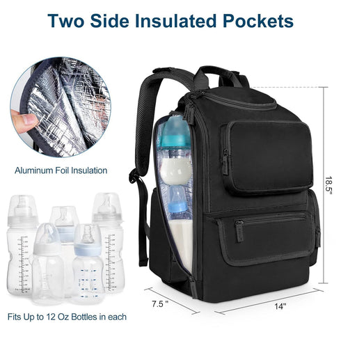 Backpack, Backpack 2 Mancro Diaper Bag Multifunctional Baby Bag with Large Capacity and Waterproof Fabric,Diaper