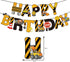 PEIQICHU Excavator Birthday Decorations Construction Birthday Party Decoration Supplies for Kids Truck Car Themed Happy
