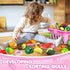 JASNKKONT 94 Set (45 Pcs Cutting Play Food for Kid Kitchen Items), Pretend Play Food with Shopping Basket, Fake Food