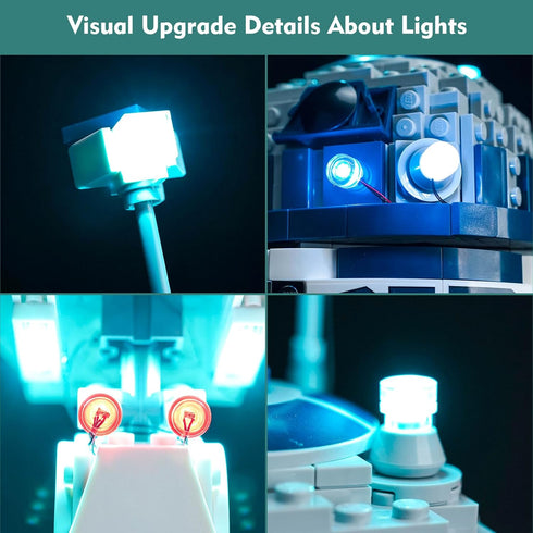 VONADO LED Light Kit for Lego R2-D2 75379 (No Models) – Remote Control Creative Lighting Set Accessories
