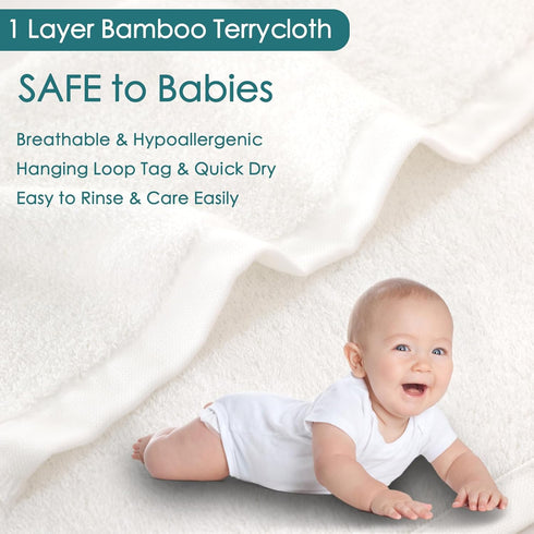 6 Pack, 10x10 inch Baby Washcloths Heavenly Soft Small White Wash Cloths for Face and Body, Gentle & Safe Face Towel on