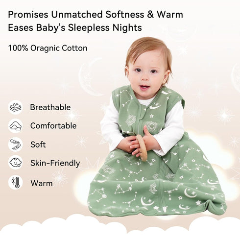 12-18 3 Pack 100% 0.5 2-Way Baby Sleep Sack Months Cotton Lightweight TOG Wearable Blanket Baby Sleep Bag with Zipper