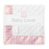 SwaddleDesigns Baby Lovie, Plush Dots with Satin Trim, White Mini Mod Circles on Pastel Pink, 14 x 14 inches