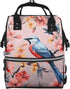 OUSIKA Flower Birds Print Diaper Bag Multifunction Laptop Backpack Travel Daypacks Large Nappy
