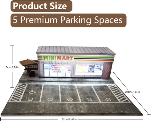 ZAWALUD 1/64 Model Car Display Shop Case for Adults, Premium in-House-Design Scale Diecast Parking Garage for Toy Cars