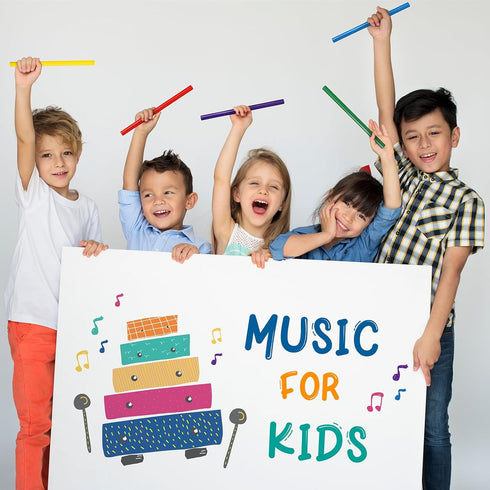 50 5 8 Inch Set Halloscume Pcs Rhythm Sticks for Kids Classroom Activities, Colors of Music Sticks, Wooden Percussion