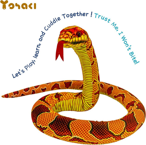 59'' Large Snake Plush Toy - Washable Giant Simulation Cuddle Toy for Boys and Girls Birthday Gift