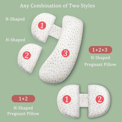 Coldew Pregnancy Pillows for Sleeping, Maternity Pillow for Pregnant Women, Soft Pregnancy Body Pillow with Detachable