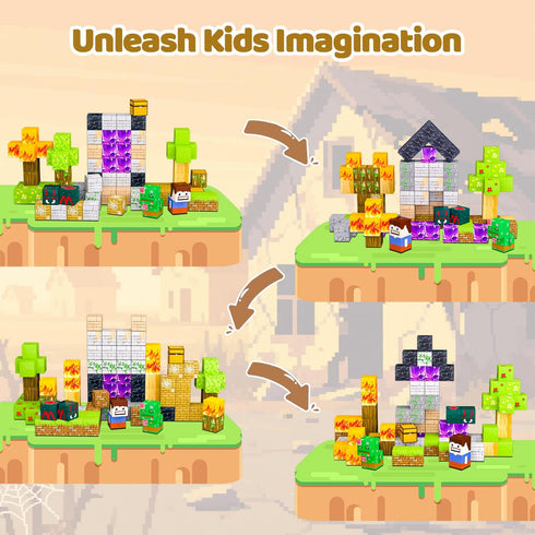 100PCS 3+, Magnetic Blocks, Magnetic Building Blocks, Stacking Magnets for Kids, Sensory Toy for STEM Constructions
