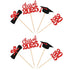36 PCS 2023 Graduation Theme Cupcake Toppers - Glitter Class of 2023 Graduation Cap and Diploma Cake Decorations