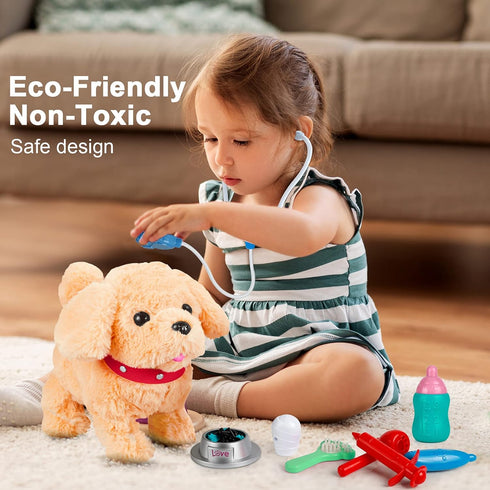 Koonie Toy Dog, Singing, Walking, Barking, Tail Wagging Plush Interactive Toy for Kids Ages 2-5