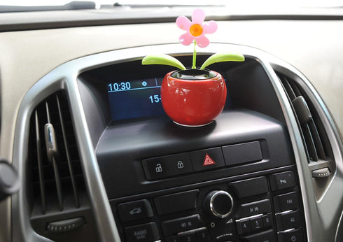 PowerTRC Dancing Flower | Solar Powered Desk, Window, or Car Decoration Gift Toy | Fun Swinging Flower, No Batteries