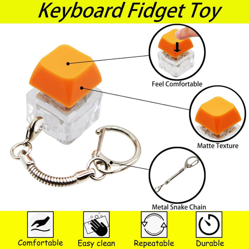 DUOBAOJIA 3 Pack 4 Keyboard Fidget Toys, Keyboard Button Decompression Toys, Fidget Keychain of Colors Keyboard
