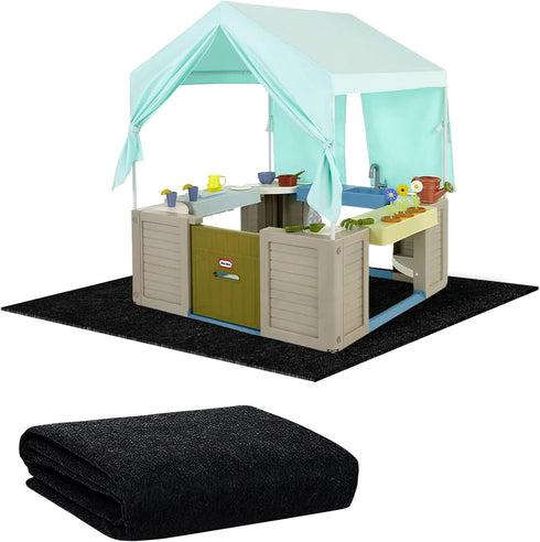 BOUTICOL Outdoor Playhouse Mat - 57'' x 57'' Portable Outdoor Play House Activity