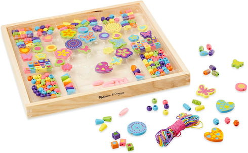 Melissa & Doug Created by Me! Bead Bouquet Deluxe Wooden Bead Set with 220+ Beads for Jewelry-Making, Multicolor, 9½