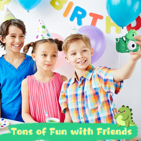 Dinosaur Toys Camera for Kids - Digital Camera for Boys Age 3-8, Cute Selfie Video Camera with 32GB SD Card