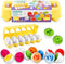 LOOIKOOS Matching Egg Toy Set, 12 Play Eggs for Toddlers, Educational Color and Number Recognition Skills Game