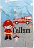 Fire Truck Blanket - Boy Firefighter Personalized Baby Name Blanket