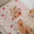 Summer 32''16'' Boho Strawberry Flowers Baby Changing Pad Covers for Boys Girls Strawberries Pink Bows Checkerboard