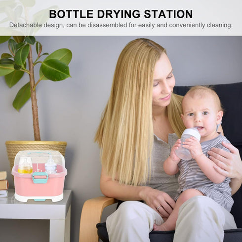 Countertop Kisangel Baby Bottle Drying Rack High Capacity Bottle Dryer with Detachable Hollow Drain Net and Pacifier