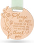 lasuroa Please Do Not Touch or Kiss Baby Sign, Wooden Round Baby Stroller