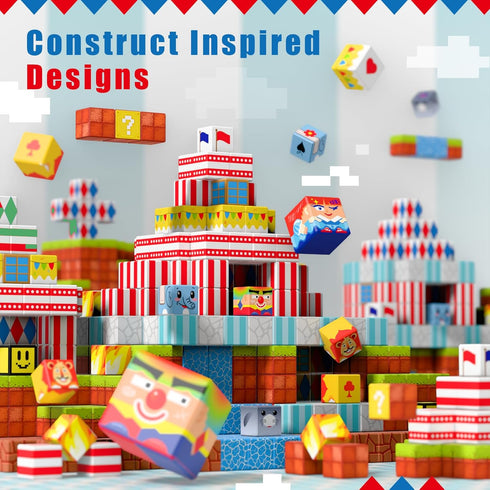 BRISTLIX 200 3+, PCS Magnetic Blocks Magnetic Building Blocks, Magnet Toys for Kids Multicolor STEM Learning Toys