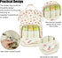 Qiwuphx Backpack Corduroy Diaper Bag for Mom, Large Capacity Travel Nappy Bag for Baby Girls & Boys with Stroller