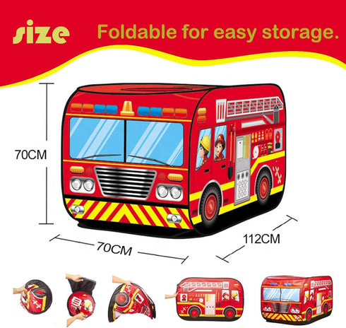3+ Pop Up Tent Kids: Fire Truck Tent, Pop - Up Playhouse Toy Suitable, Playhouse Toy Play Tents for Kids Aged Years Old