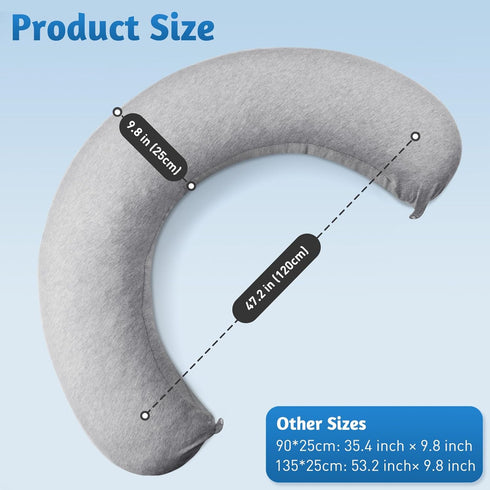 SweetSlubr 47.2 9.8'' Pregnancy Pillows for Sleeping, C-Shaped Maternity Pillow for Pregnant Women with Adjustable