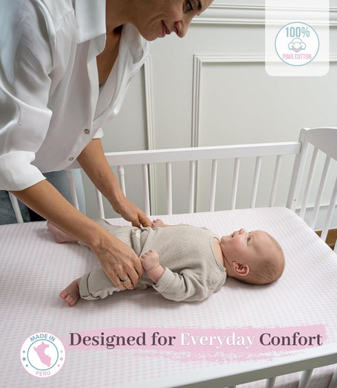 Pack 24x38 27x39 100% Mini Crib Sheet for n Play & Peruvian Pima Cotton Softer Than Muslin Breathable & Hypoallergenic