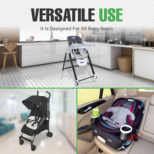 lebogner Child Car Seat Saver Waterproof Liner, 100% Leak Free Pad for Baby Stroller, Anti Slip Vinyl Backing