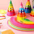 Rainbow Cone Party Hats for Kids & Adults - 12 Pack, 8 inch for Birthday Parties & Classroom Decorations