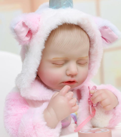 20 Inch 3+, Reborn Baby Dolls Real Baby Dolls That Look Real, Full Body Vinyl Girl Doll in Fantasy Horn Outfit