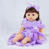 18INDC 11 16-18 Inch Pcs Baby Doll Clothes with Purple Floral Design Baby Doll Bassinet & Accessories for Baby Doll