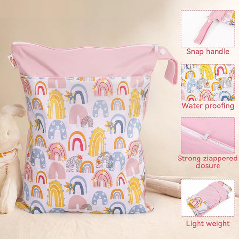 Rainbow Wet Dry Bag - Waterproof Pouch for Swimsuits & Diapers