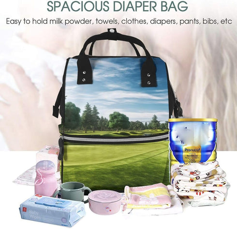 DWVTSLH Backpack Mummy Backpack Golf Course Lawn Diaper Bag Multifunction Nappy Bags Waterproof Large Capacity Travel