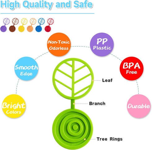 Stack-a-Rainbow-Tree 70 Piece Plastic Stacking Blocks, Balance Game Building Toys for Kids Ages 3-8, Montessori Gifts