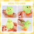 3 Otters 12PCS Wind Up Chick Toys, Colorful Jumping Plush Chicks for Kids Easter Party Favors