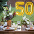 Number 50 and Gold Confetti Balloons, 40 Inch Gold Number 50 Balloon with 5PCS 12 Inch Gold Confetti Balloons
