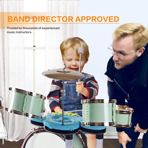Soft Microphone for MP3 Music Player - Children's Educational Instrument Toy Set, Rock Jazz Drum Set, Green Music Toy